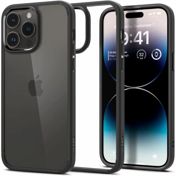 Spigen Ultra Hybrid Matte Black iPhone 14 Pro Tok