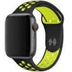 Sport Szíj Apple Watch SE/11/10/9/8/7/6/5/4/3/Ultra 1/2/3 (44/45/46/49mm) Fekete/Sárga