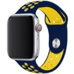 Sport Szíj Apple Watch SE/11/10/9/8/7/6/5/4/3/Ultra 1/2/3 (44/45/46/49mm) Midnight Kék/Sárga