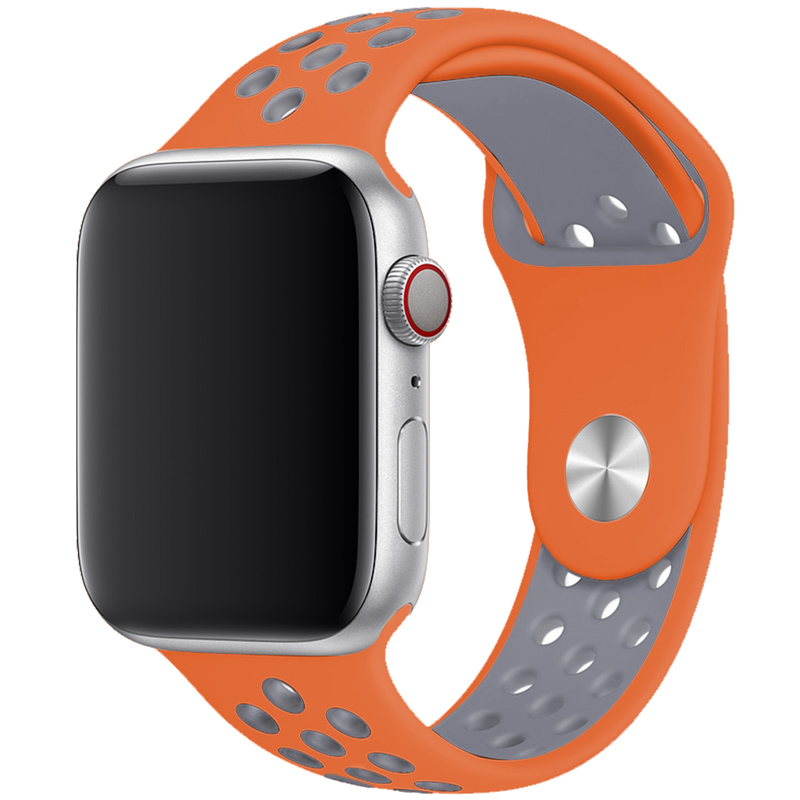 Sport Szíj Apple Watch SE/10/9/8/7/6/5/4/3/Ultra 1/ Ultra2 (44/45/46/49mm) Orange/Silver