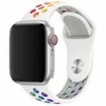 Sport Szíj Apple Watch SE/11/10/9/8/7/6/5/4/3/Ultra 1/2/3 (44/45/46/49mm) Fehér/Rainbow