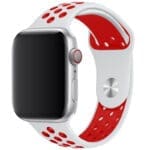 Sport Szíj Apple Watch SE/11/10/9/8/7/6/5/4/3/Ultra 1/2/3 (44/45/46/49mm) Fehér/Piros