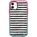 Stripes Arany Fekete Fehér iPhone 11 Tok