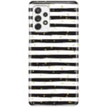 Stripes Arany Fekete Fehér Samsung A52 Tok