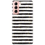Stripes Arany Fekete Fehér Samsung S21 Tok