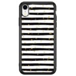 Stripes Gold Black White iPhone XR Tok