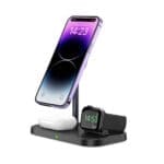 Tech-Protect Qi15W A22 3in1 Magnetic MagSafe Wireless Charger Black