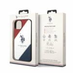 U.S. Polo PU Leather Double Horse iPhone 14 Plus Tok Red/White/Navy