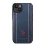U.S. Polo PU Leather Stitched Lines iPhone 14 Plus Tok Navy