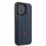 U.S. Polo PU Leather Stitched Lines iPhone 14 Pro Tok Navy