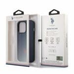 U.S. Polo PU Leather Stitched Lines iPhone 14 Pro Tok Navy