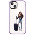 Woman Brunette With Baggage iPhone 14 Tok