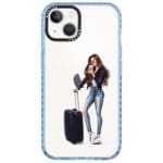 Woman Brunette With Baggage iPhone 13 Tok