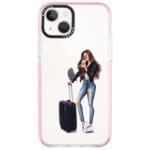 Woman Brunette With Baggage iPhone 13 Tok
