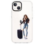 Woman Brunette With Baggage iPhone 13 Tok