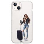 Woman Brunette With Baggage iPhone 13 Tok