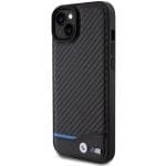 BMW BMHCP15M22NBCK Black Leather Carbon iPhone 15 Plus Tok