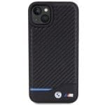 BMW BMHCP15M22NBCK Black Leather Carbon iPhone 15 Plus Tok