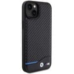 BMW BMHCP15M22NBCK Black Leather Carbon iPhone 15 Plus Tok