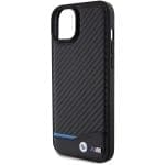 BMW BMHCP15M22NBCK Black Leather Carbon iPhone 15 Plus Tok