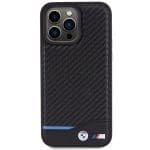 BMW BMHCP15X22NBCK Black Leather Carbon iPhone 15 Pro Max Tok