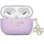Guess GUAP2LECG4U Purple Liquid Silicone Glitter Triangle Charm AirPods Pro 2 Tok