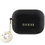 Guess GUAP2PGEHCDK Black Fixed Glitter Heart Diamond Charm AirPods Pro 2 Tok
