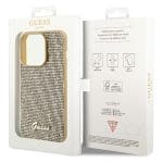 Guess GUHCP15LPMSDGSD Gold Hardcase Disco Metal Script iPhone 15 Pro Tok