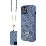 Guess GUHCP15SP4TDSCPB Blue Hardcase Crossbody 4G Metal Logo iPhone 15 Tok