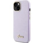 Guess GUHCP15SPGMCSL Lilac Hardcase Glitter Glossy Script iPhone 15 Tok
