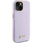Guess GUHCP15SPGMCSL Lilac Hardcase Glitter Glossy Script iPhone 15 Tok