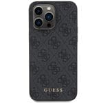 Guess GUHCP15XG4GFGR Grey Hardcase 4G Metal Gold Logo iPhone 15 Pro Max Tok