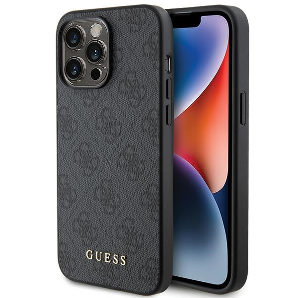 Guess GUHCP15XG4GFGR Grey Hardcase 4G Metal Gold Logo iPhone 15 Pro Max Tok