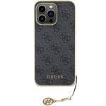 Guess GUHCP15XGF4GGR Grey Hardcase 4G Charms Collection iPhone 15 Pro Max Tok