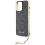 Guess GUHCP15XGF4GGR Grey Hardcase 4G Charms Collection iPhone 15 Pro Max Tok