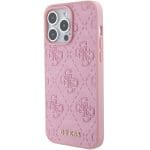 Guess GUHCP15XP4EPMP Pink Hardcase Leather 4G Stamped iPhone 15 Pro Max Tok