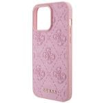 Guess GUHCP15XP4EPMP Pink Hardcase Leather 4G Stamped iPhone 15 Pro Max Tok