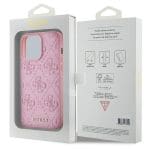 Guess GUHCP15XP4EPMP Pink Hardcase Leather 4G Stamped iPhone 15 Pro Max Tok