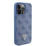 Guess GUHCP15XP4TDPB Blue Hardcase Leather 4G Triangle Strass iPhone 15 Pro Max Tok