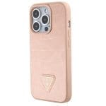 Guess GUHCP15XPCRTHCP Pink Hardcase Croco Triangle Metal Logo iPhone 15 Pro Max Tok