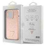 Guess GUHCP15XPCRTHCP Pink Hardcase Croco Triangle Metal Logo iPhone 15 Pro Max Tok