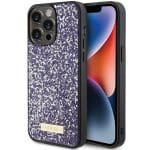 Guess GUHCP15XPFGSBSP Purple Hardcase Rhinestone Metal Logo iPhone 15 Pro Max Tok