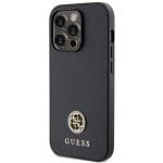 Guess GUHCP15XPS4DGPK Black Hardcase Strass Metal Logo iPhone 15 Pro Max Tok