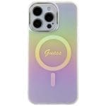 Guess GUHMP15LHITSP Pink Hardcase IML Iridescent MagSafe iPhone 15 Pro Tok