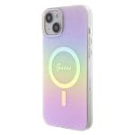 Guess GUHMP15MHITSP Pink Hardcase IML Iridescent MagSafe iPhone 15 Plus Tok