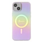 Guess GUHMP15MHITSP Pink Hardcase IML Iridescent MagSafe iPhone 15 Plus Tok