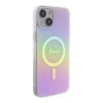 Guess GUHMP15MHITSP Pink Hardcase IML Iridescent MagSafe iPhone 15 Plus Tok