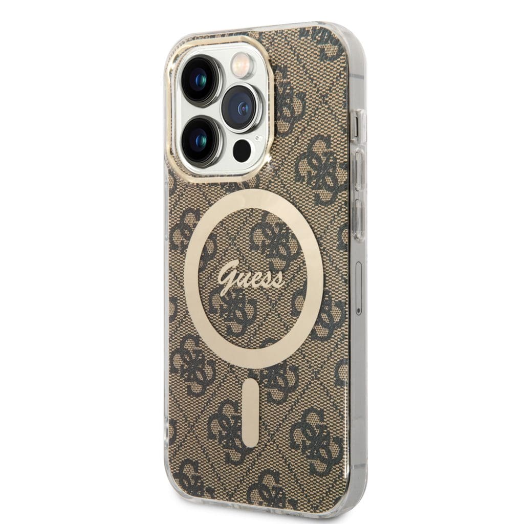 Guess IML 4G MagSafe Brown iPhone 15 Pro Tok
