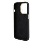 Guess Liquid Silicone 4G Strass Metal Logo Black iPhone 15 Pro Tok