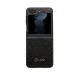 Guess PC/TPU Glitter Flakes Metal Logo Black Samsung Galaxy Z Flip 5 Tok